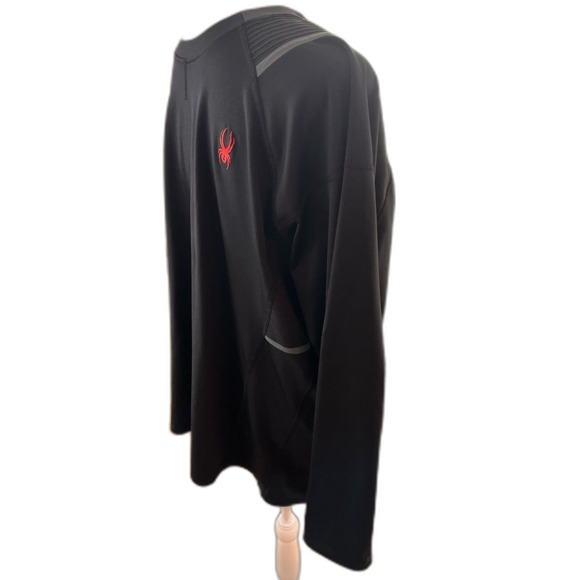 Spyder Active Black Long Sleeve Performance Base Layer Shirt Men’s XL Workout - Picture 1 of 5